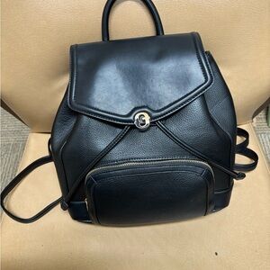 Black Time and Tru Women's Faux Leather Drawstring
Backpack